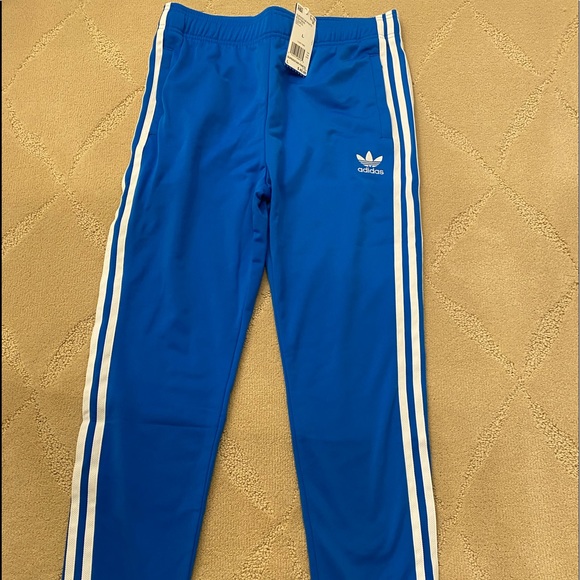 adidas superstar track pants blue